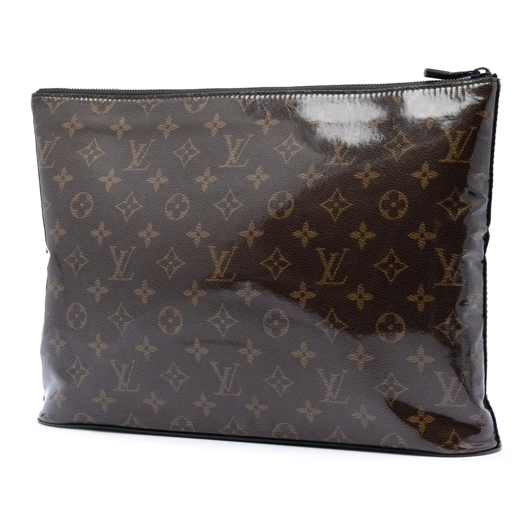 Louis Vuitton Monogram Glaze Pochette Cosmos Brown Very good - Back View