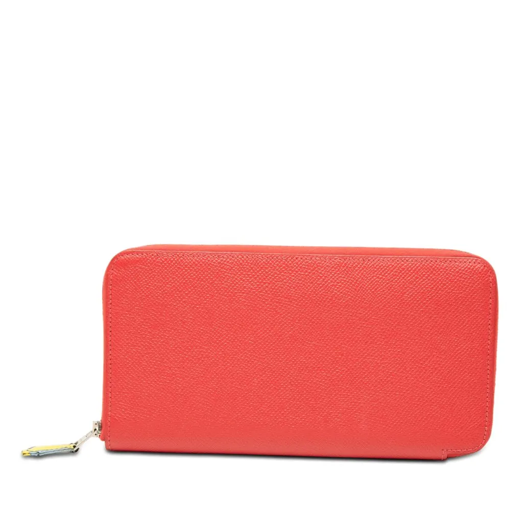 Hermès Epsom Azap Silk In Long Walllet Red Leather Very good - Front View