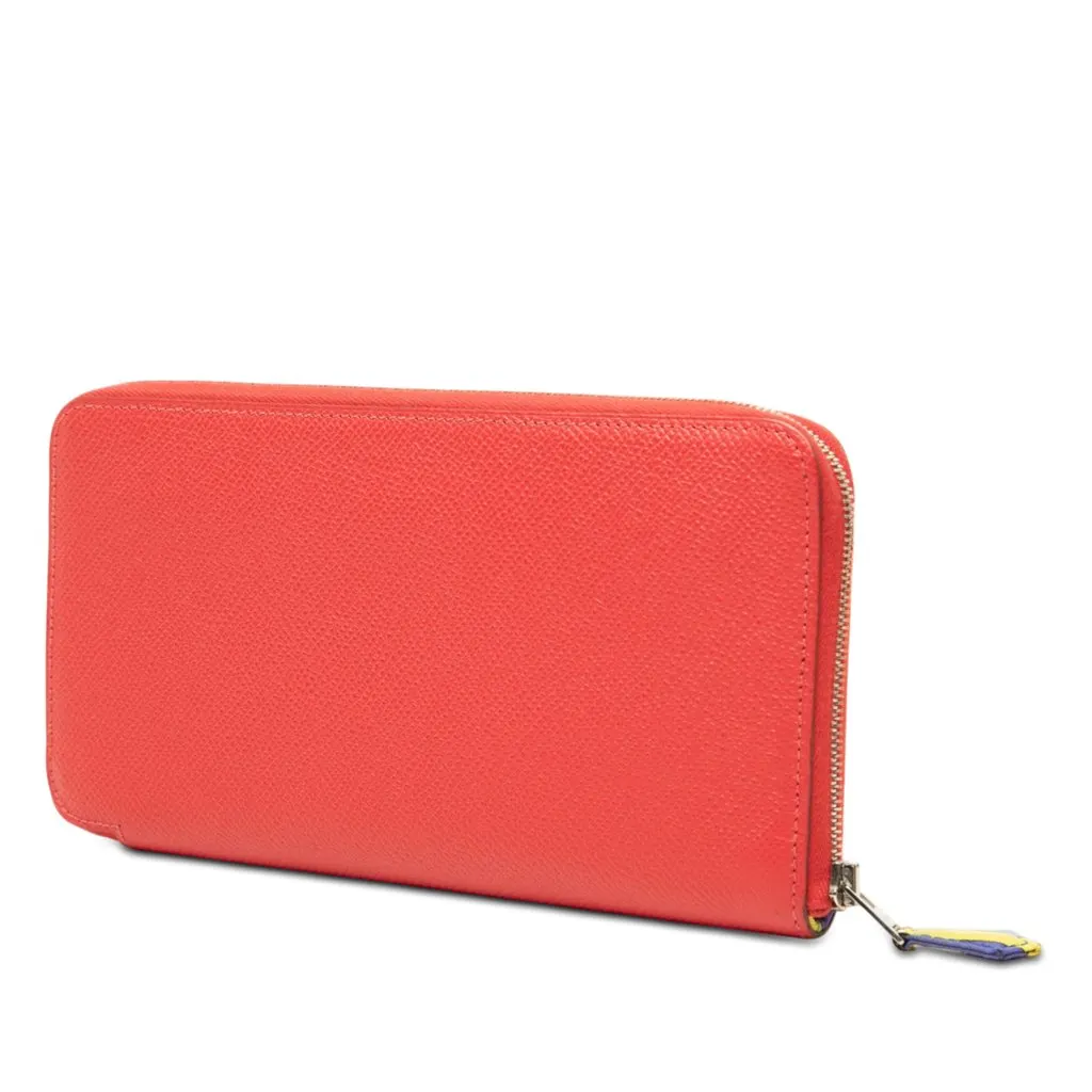 Hermès Epsom Azap Silk In Long Walllet Red Leather Very good - Back View