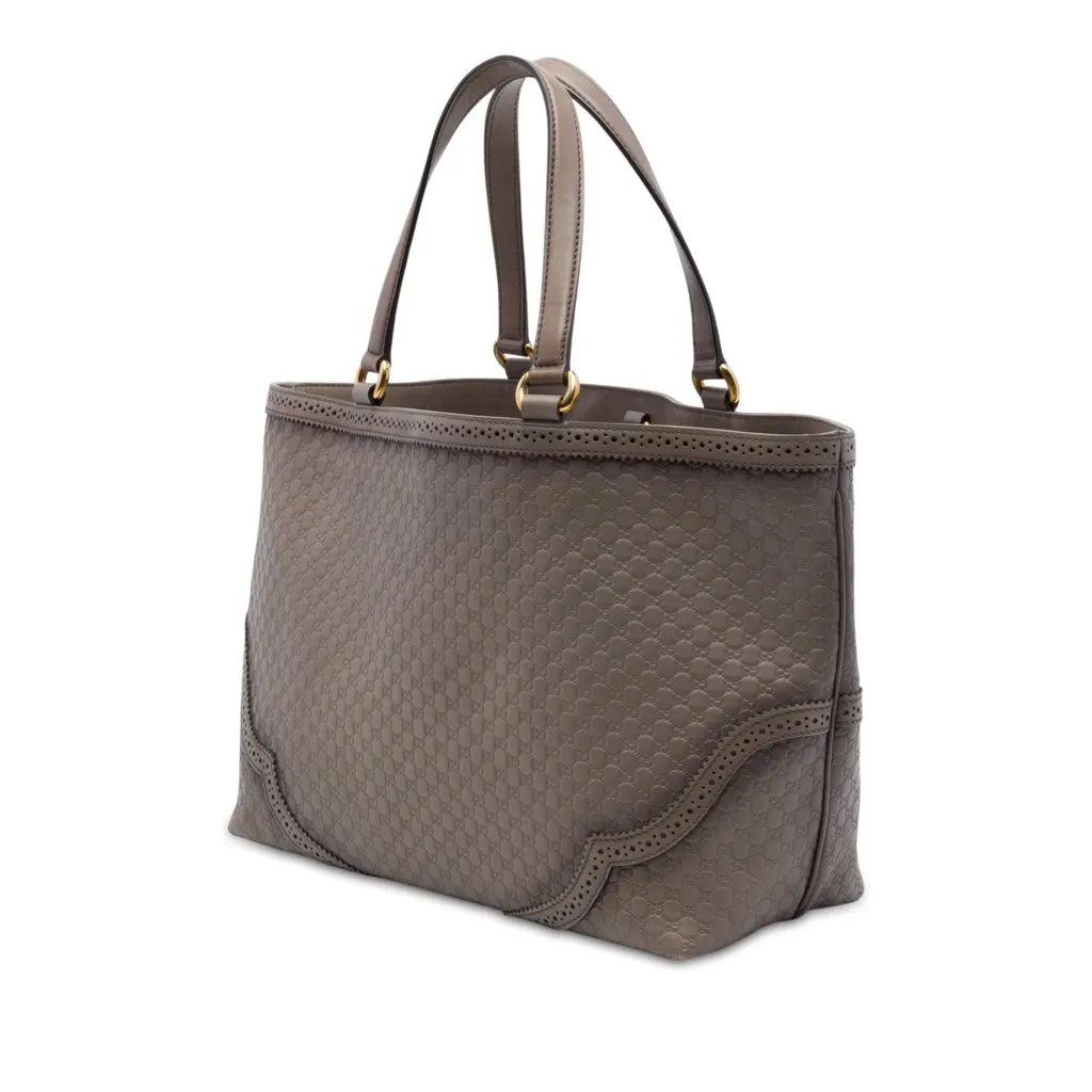 Gucci Large Microguccissima Brogue Duilio Tote Brown Leather Very good - Back View