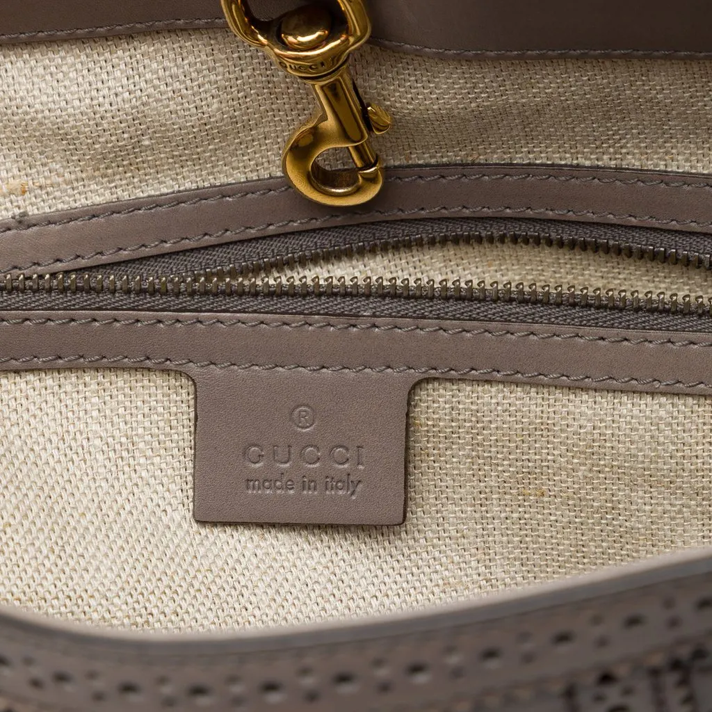 Gucci Large Microguccissima Brogue Duilio Tote Brown Leather Very good - Box View