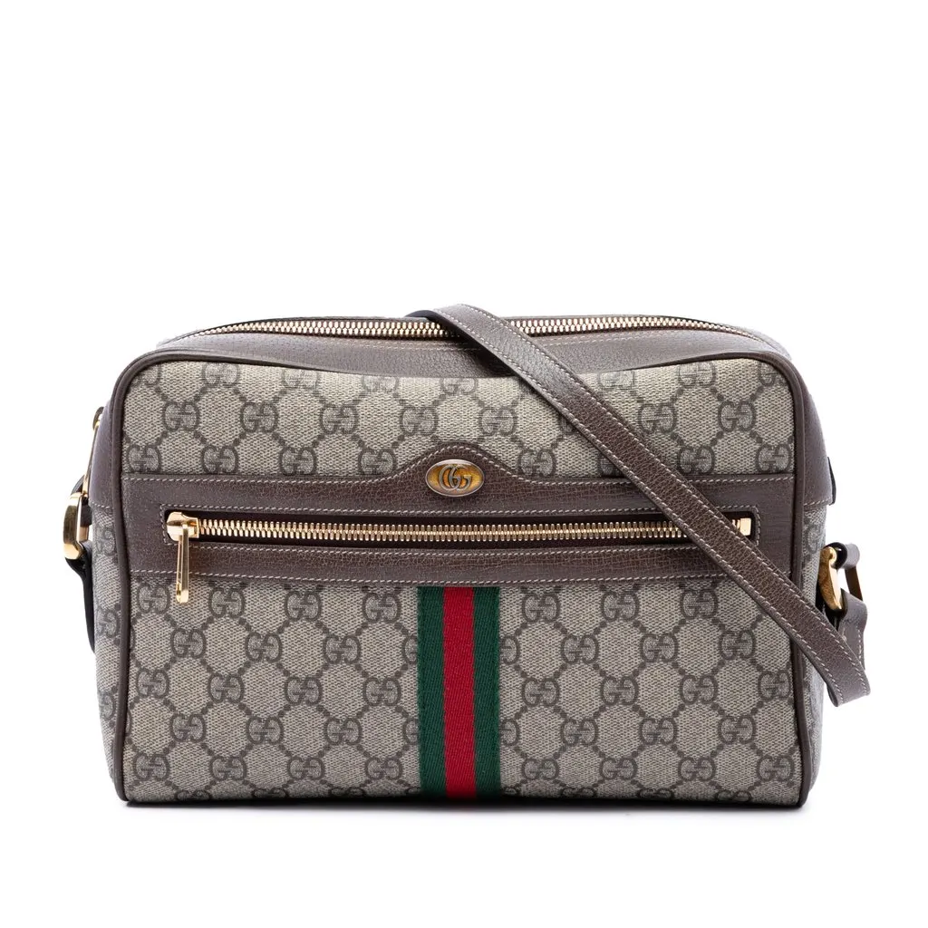 Gucci GG Supreme Ophidia Crossbody Beige Canvas Very good - Front View