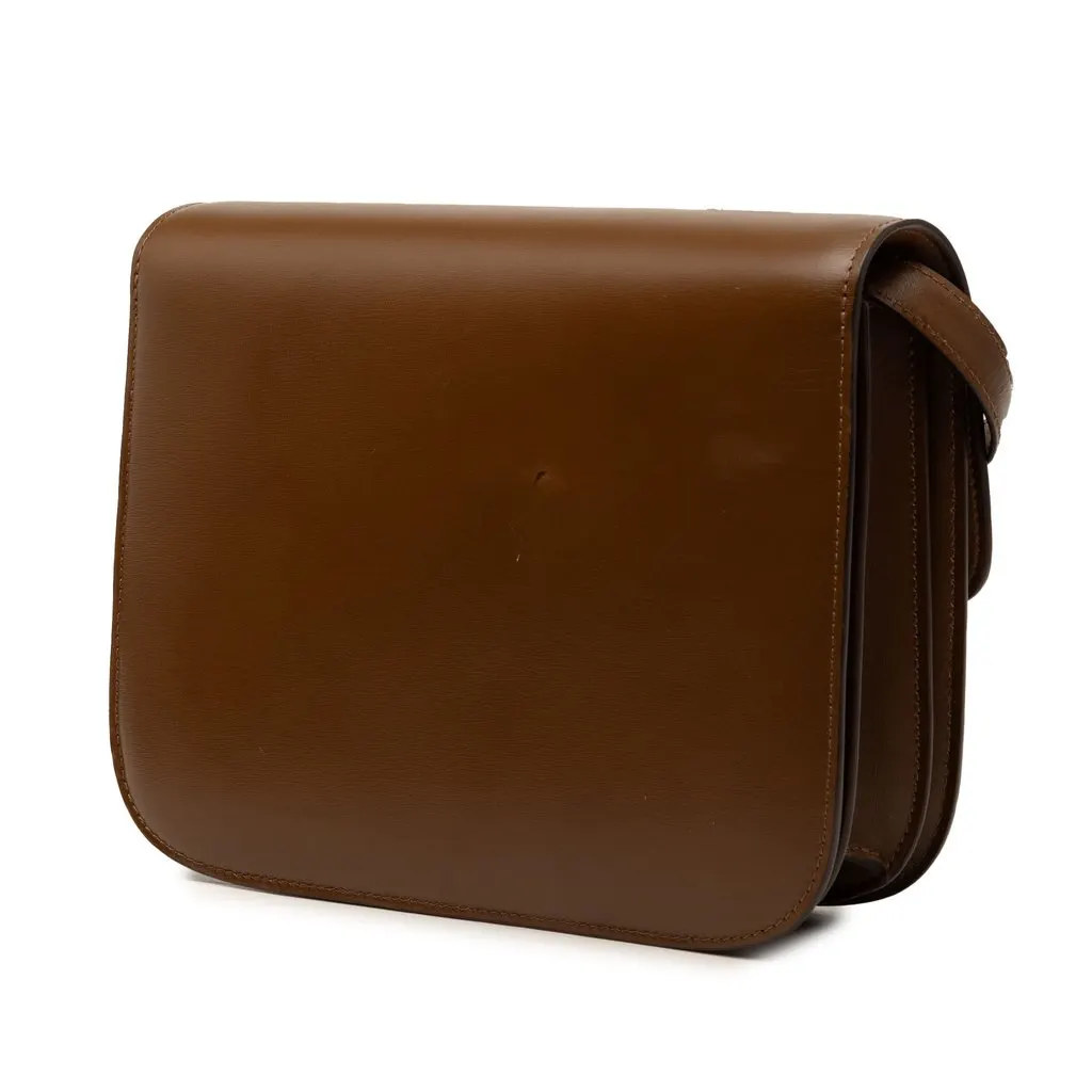 Celine Medium Calfskin Classic Box Brown Leather Very good - Back View