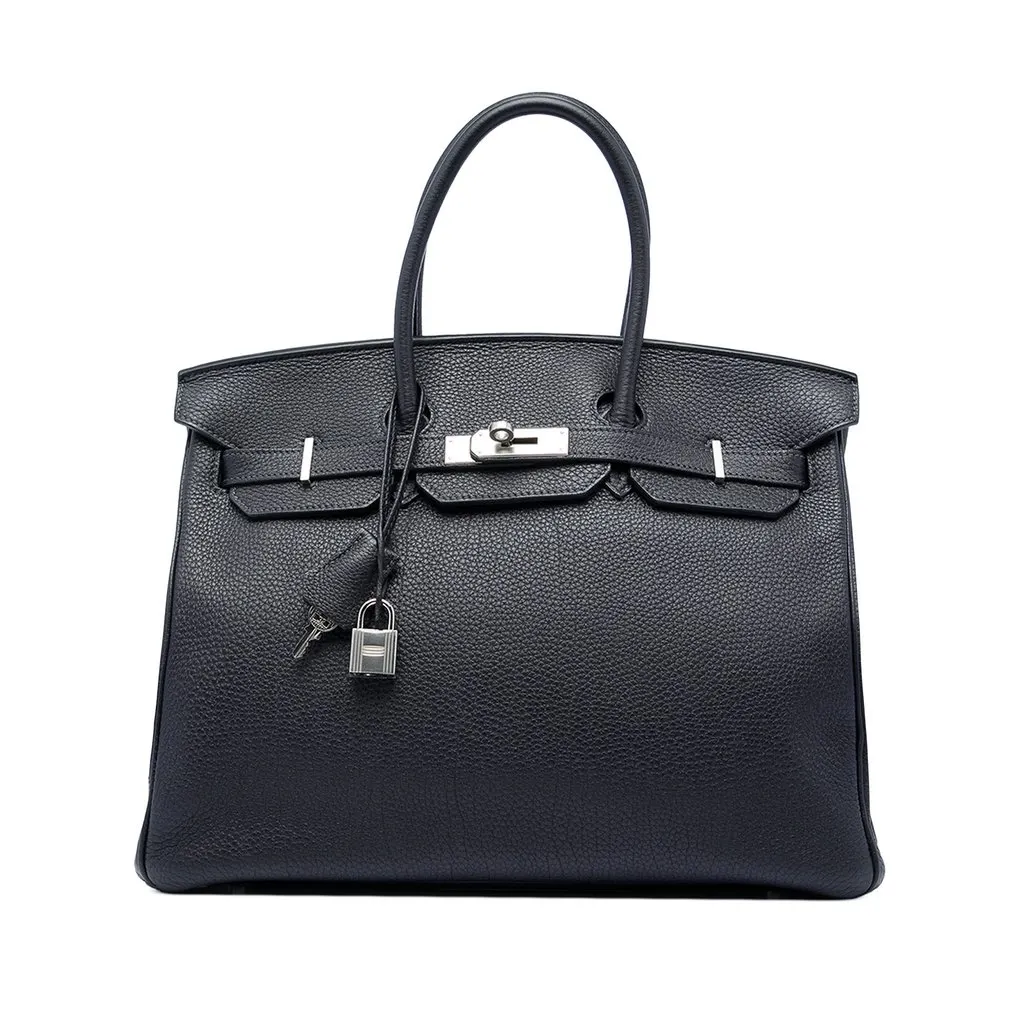 Hermès Togo Birkin Retourne 35 Black Leather Very good - Front View
