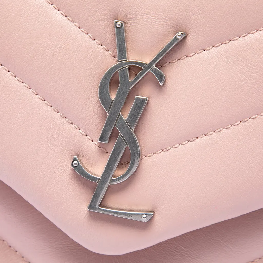 Saint Laurent Small Matelasse Calfskin Monogram LouLou Shoulder Bag Pink Leather Very good - Box View