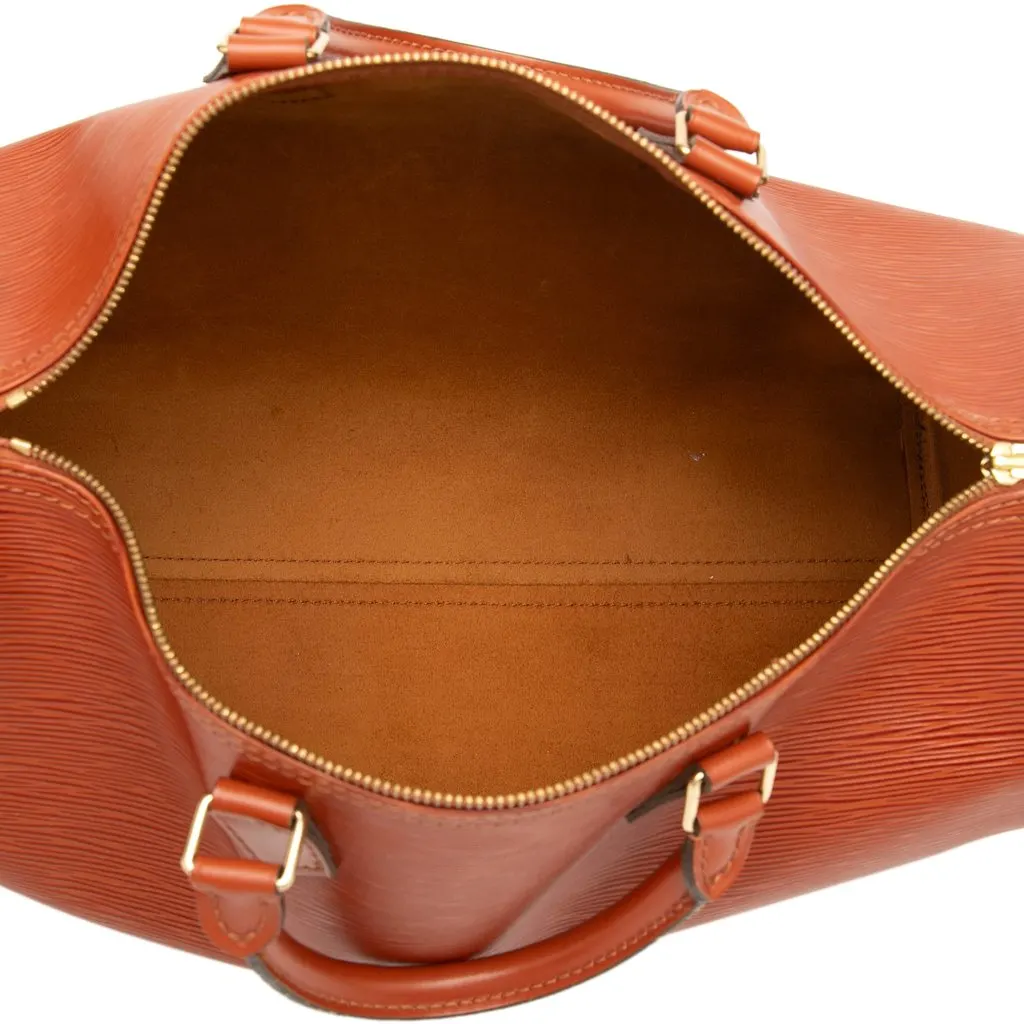 Louis Vuitton Epi Speedy 40 Brown Leather Good - Model View