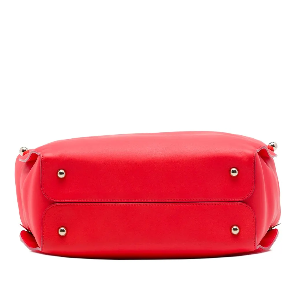 Dior Medium Smooth Calfskin Diorbar Tote Red Leather Very good - Inside View
