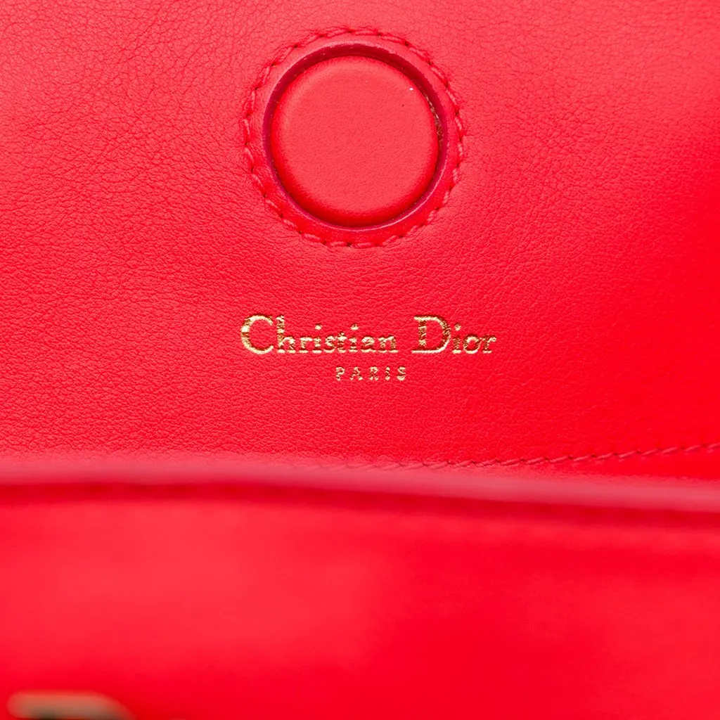 Dior Medium Smooth Calfskin Diorbar Tote Red Leather Very good - Box View
