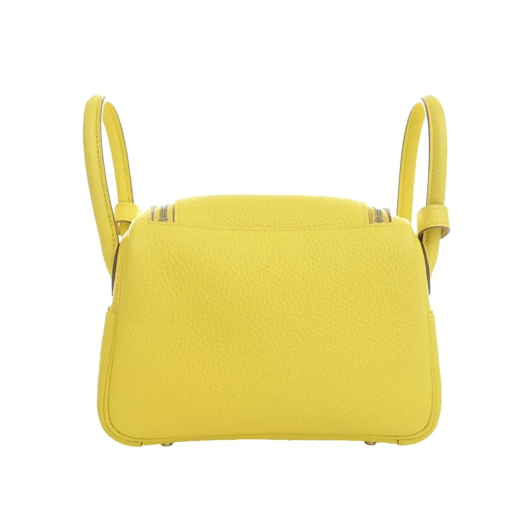Hermès Mini Clemence Lindy 20 Yellow Leather Good - Back View