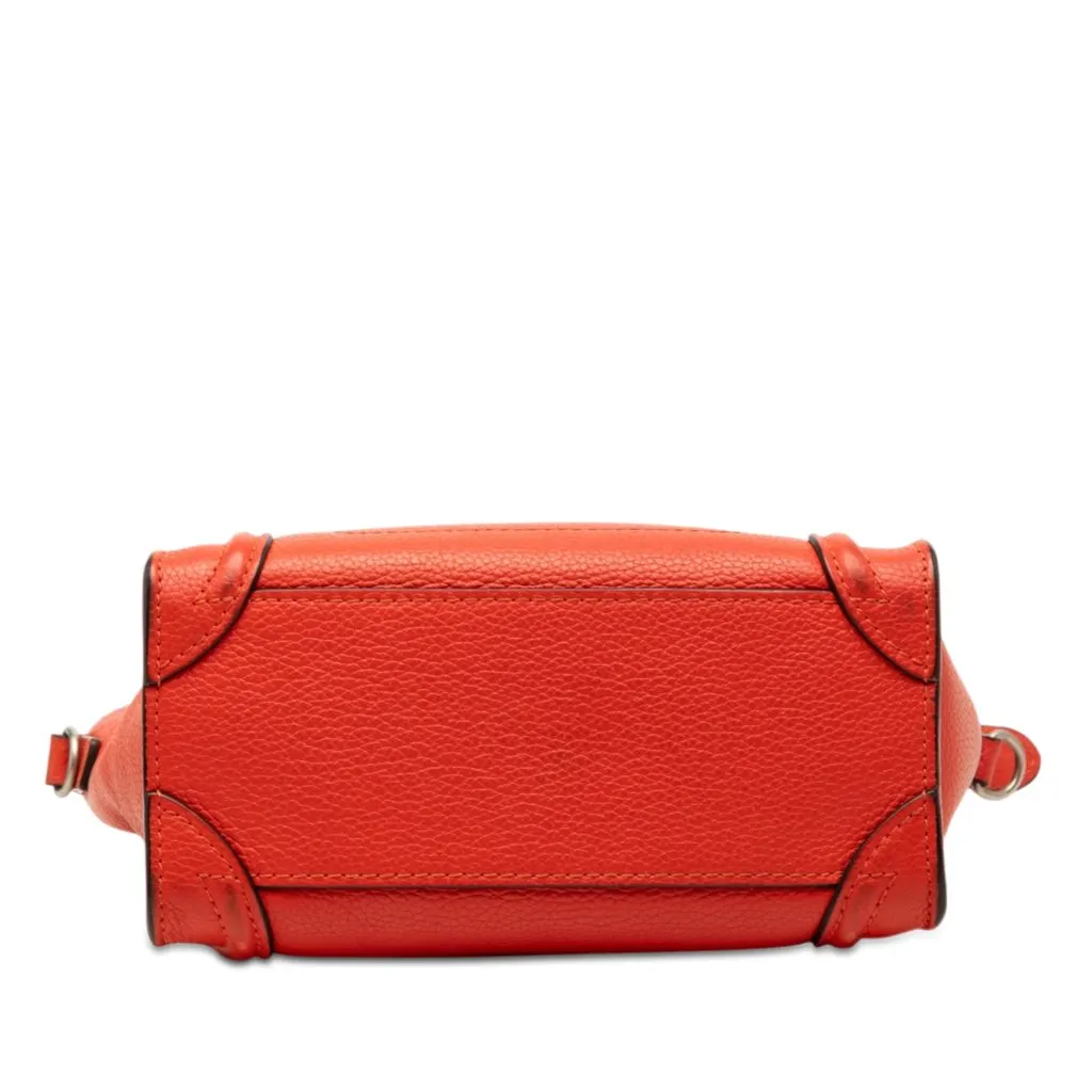 Celine Nano Leather Luggage Tote Orange Leather Very good - Inside View
