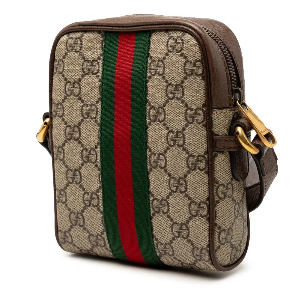 Gucci Mini GG Supreme Web Ophidia Crossbody Beige Very good - Back View
