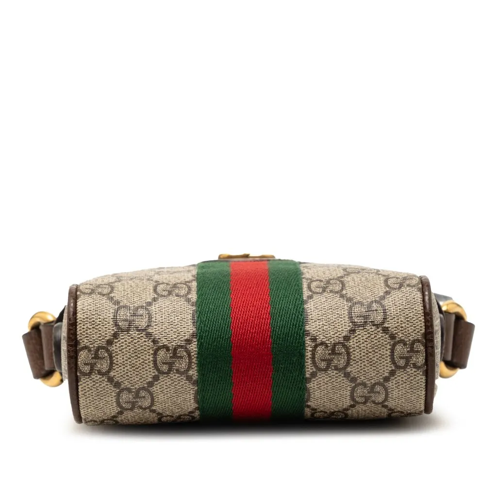 Gucci Mini GG Supreme Web Ophidia Crossbody Beige Very good - Inside View