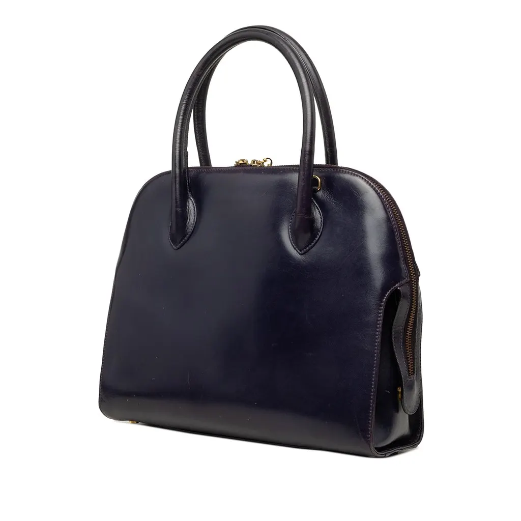 Salvatore Ferragamo Leather Gancini Dome Satchel Blue Leather Very good - Back View