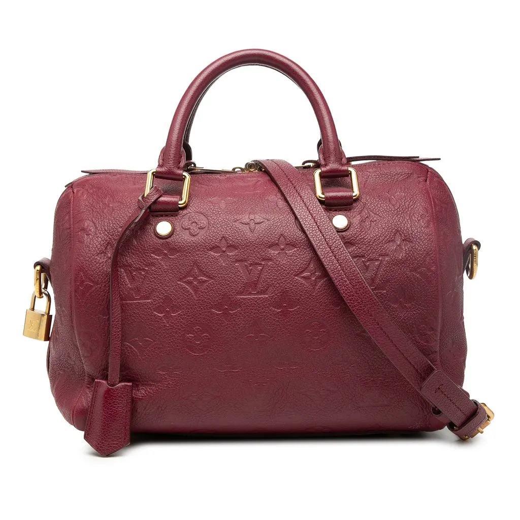 Louis Vuitton Monogram Empreinte Speedy Bandouliere 25 Red Leather Very good - Front View