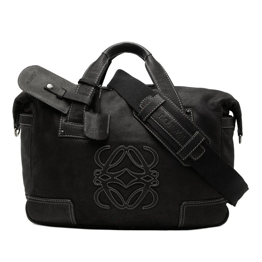 Loewe Nubuck Anagram Satchel Black Leather Very good - Front View