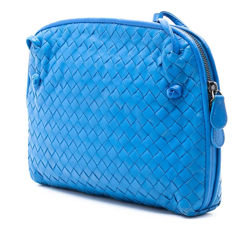 Bottega Veneta Nappa Intrecciato Nodini Crossbody Blue Leather Very good - Back View