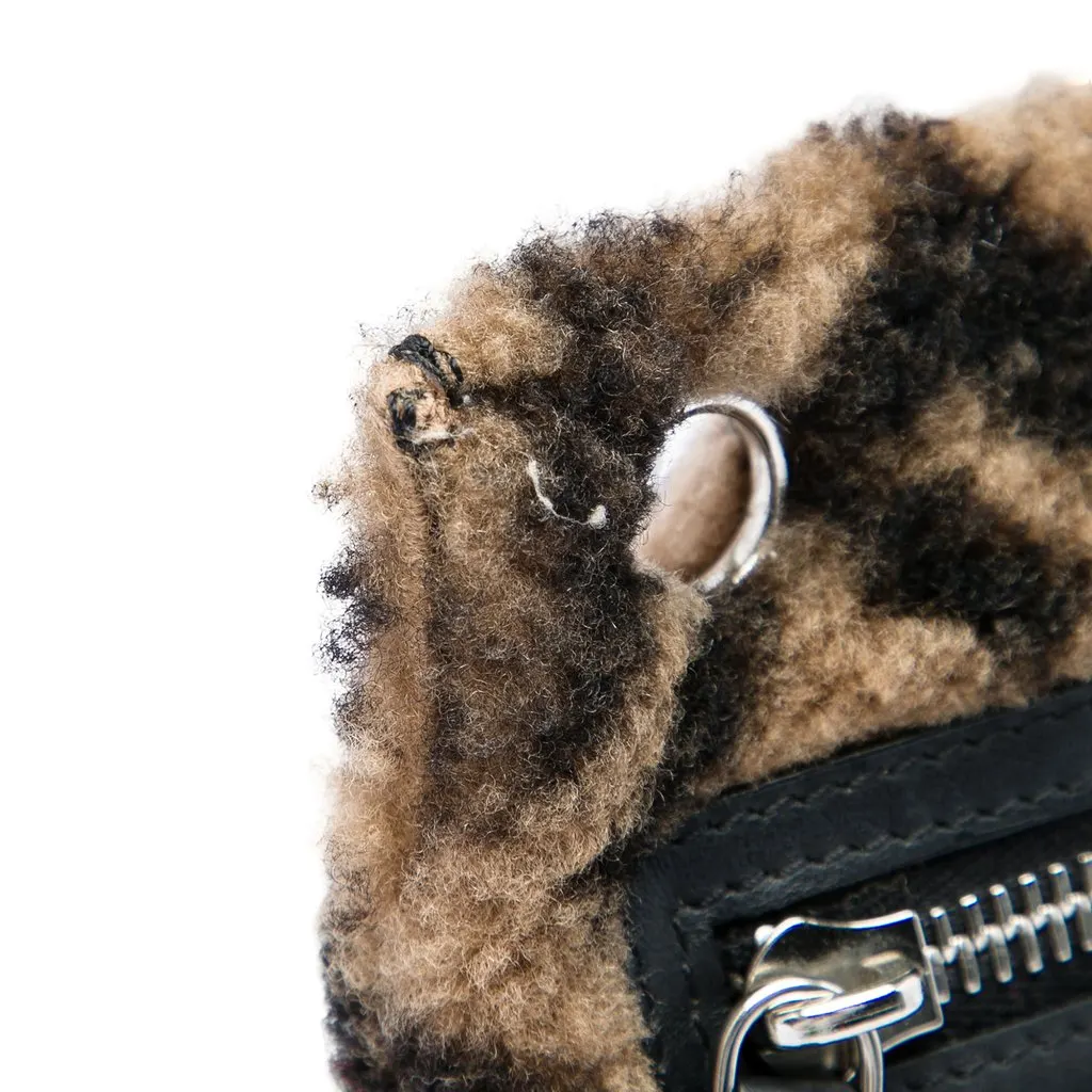 Fendi Zucca Shearling Pyramid Pouch Brown Very good - Box View