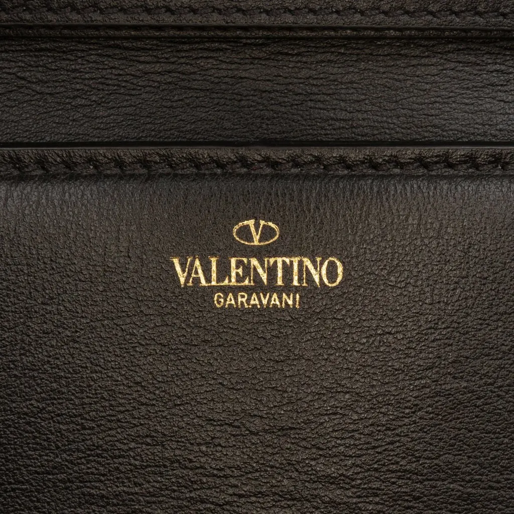Valentino Calfskin VLogo Loco Satchel Black Leather Very good - Box View