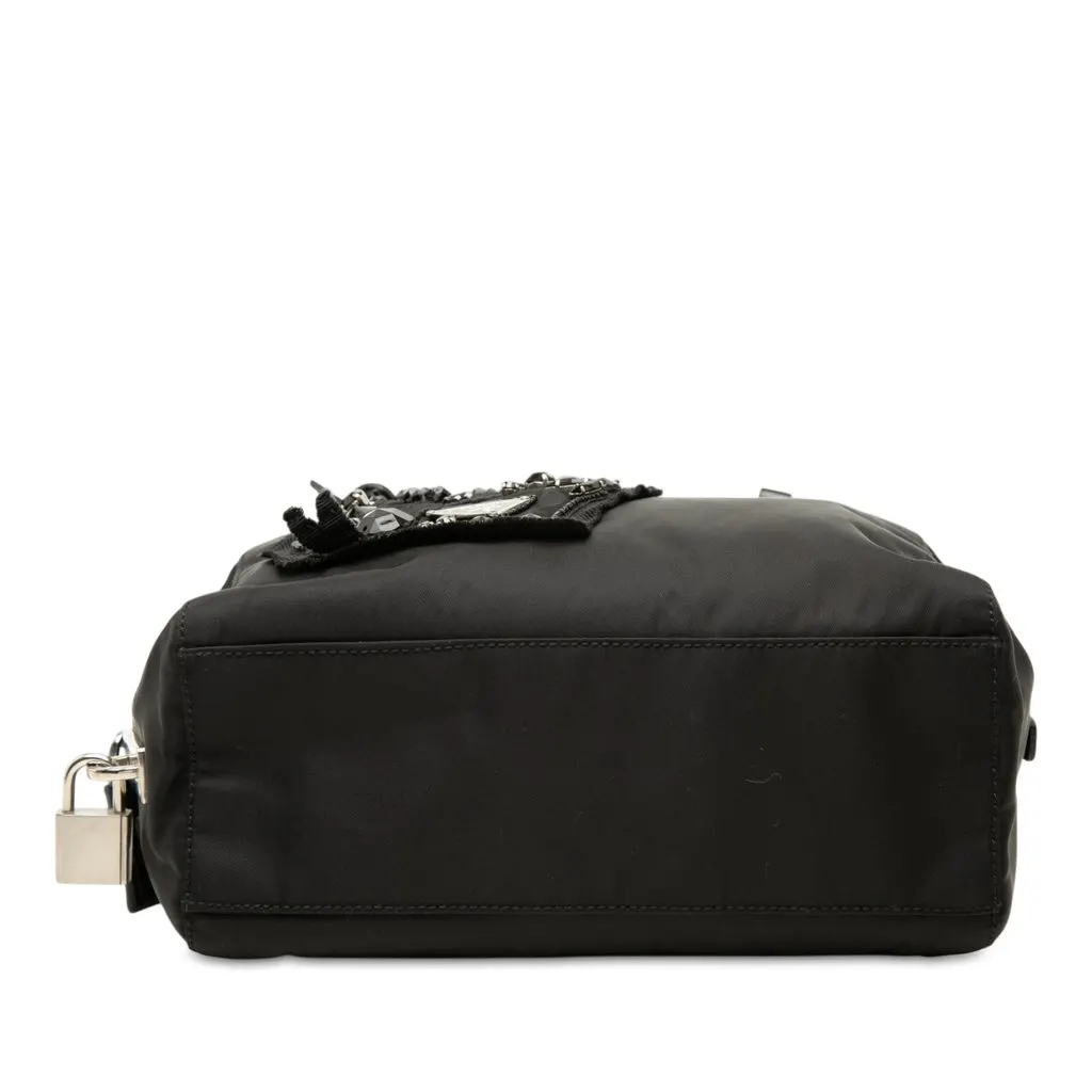 Prada Tessuto Evening Heart Handbag Black Very good - Inside View