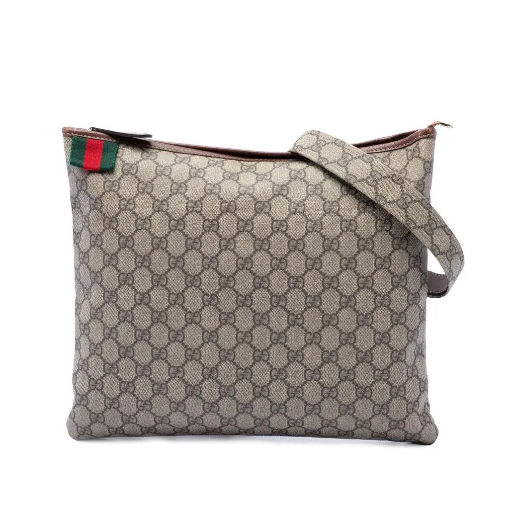 Gucci GG Supreme Web Crossbody Beige Canvas Very good - Front View