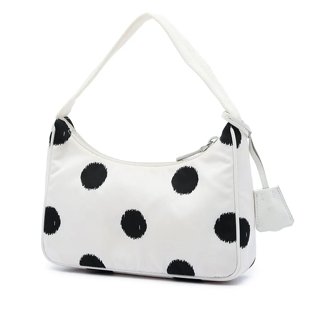 Prada Mini Re Nylon Polka Dot Re Edition 2000 Shoulder Bag White Very good - Back View