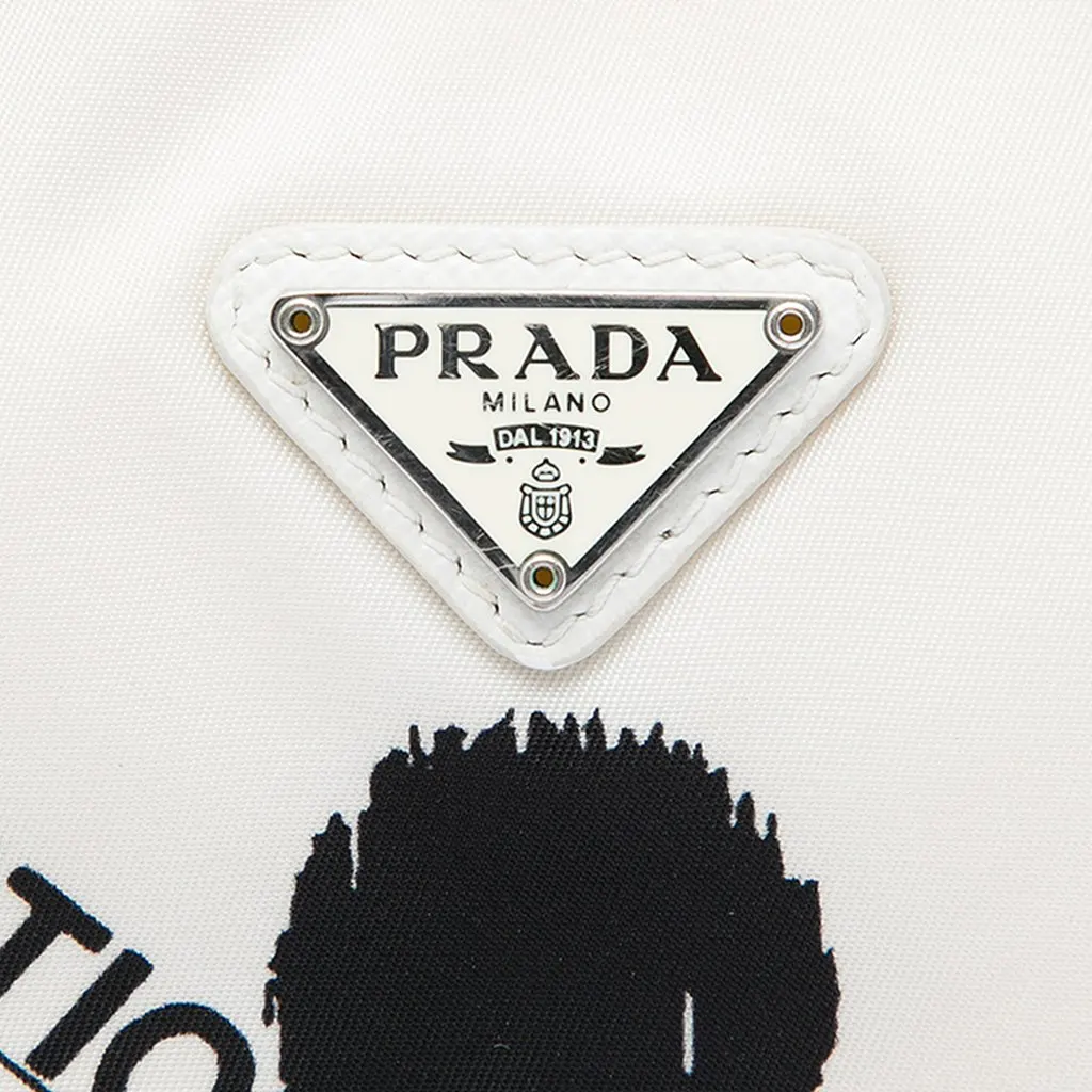 Prada Mini Re Nylon Polka Dot Re Edition 2000 Shoulder Bag White Very good - Box View