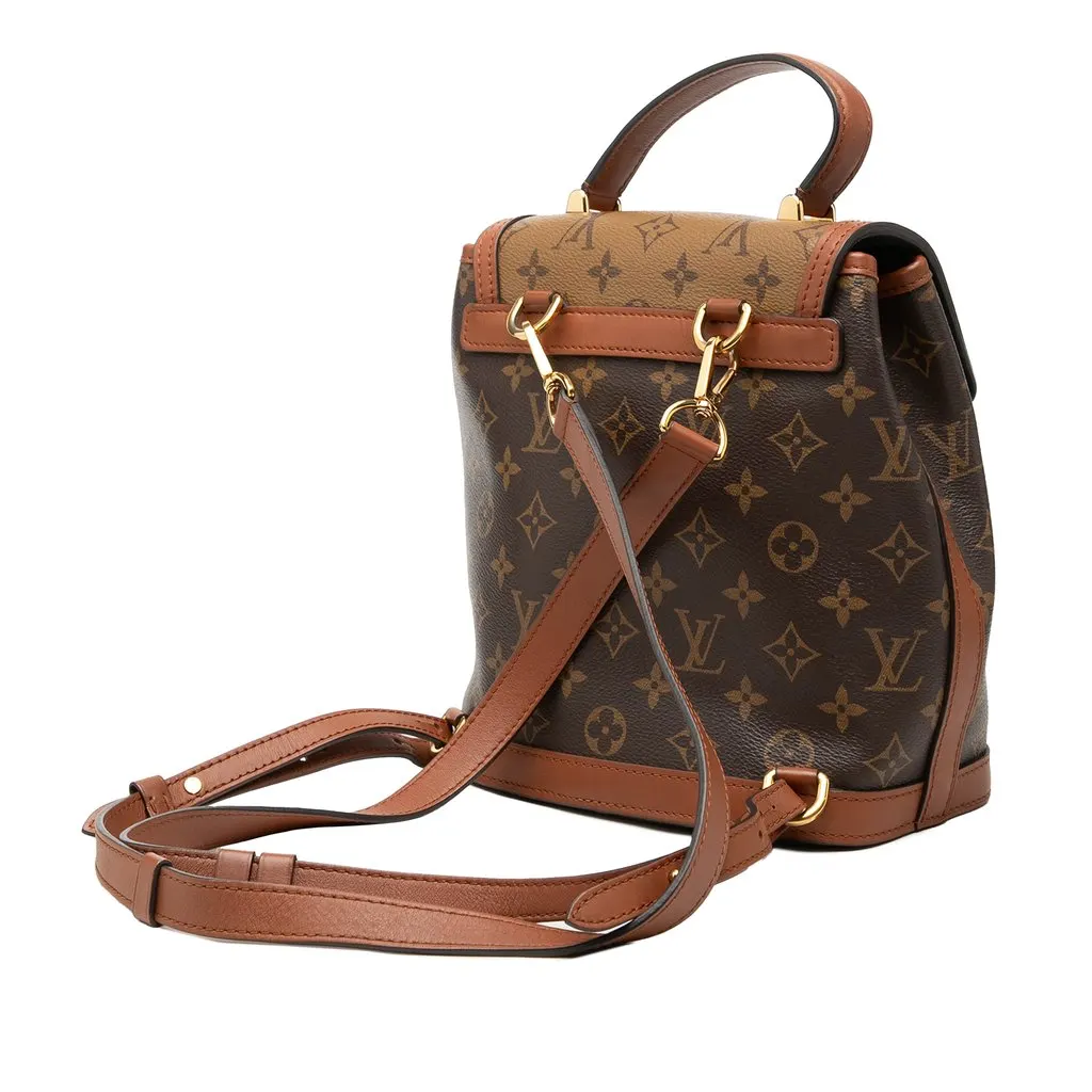 Louis Vuitton Monogram Reverse Dauphine Backpack PM Brown Canvas Good - Back View
