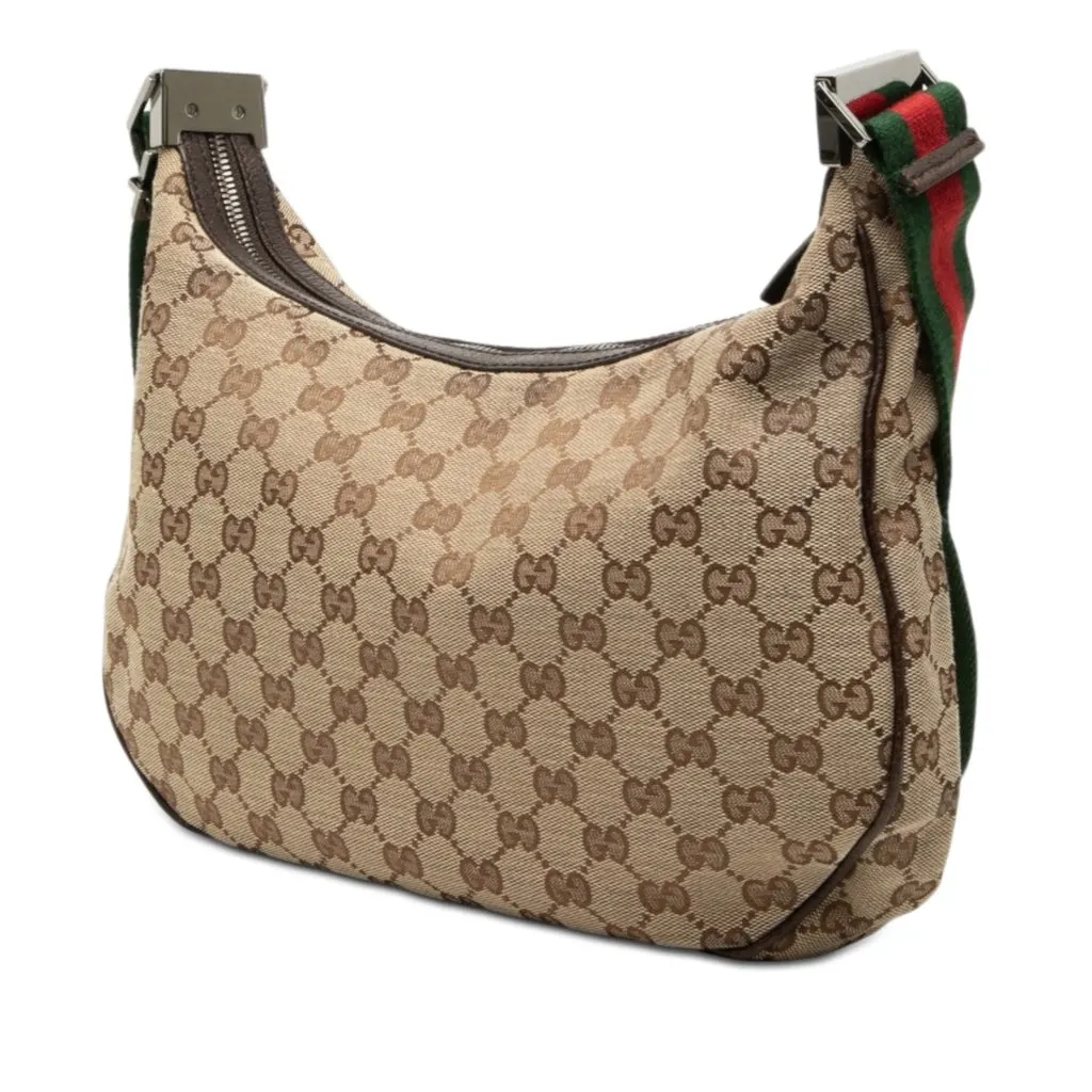 Gucci GG Canvas Web Crossbody Beige Very good - Back View