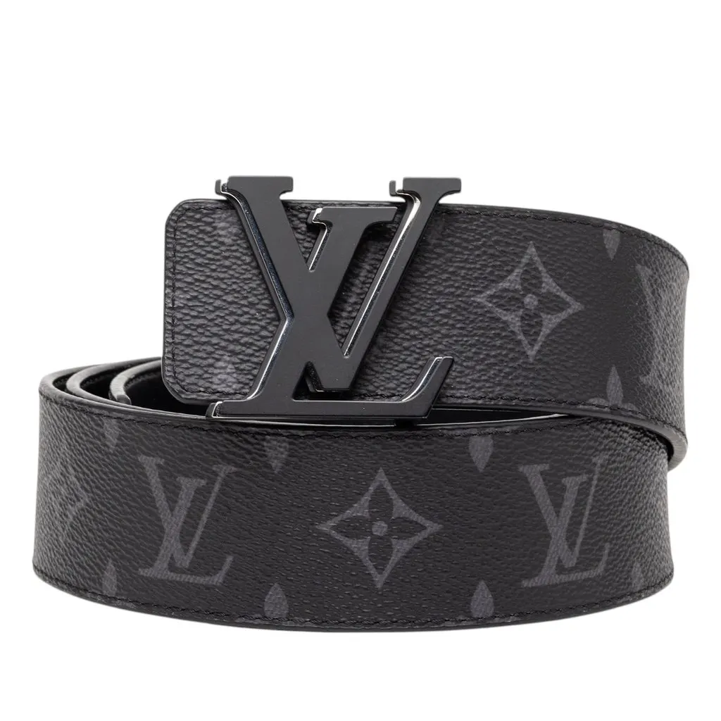 Louis Vuitton Monogram Eclipse LV Initiales Reversible Belt Black Very good - Front View