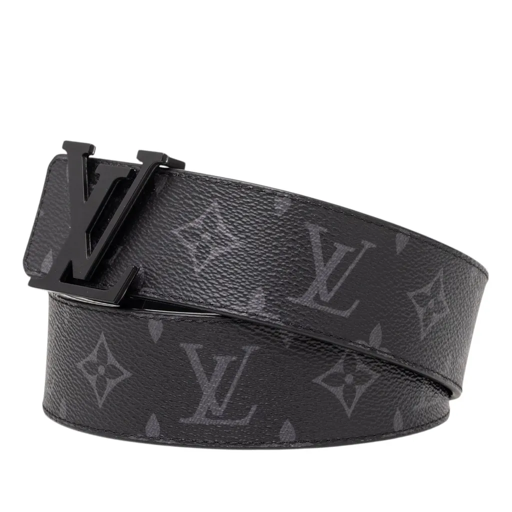 Louis Vuitton Monogram Eclipse LV Initiales Reversible Belt Black Very good - Back View