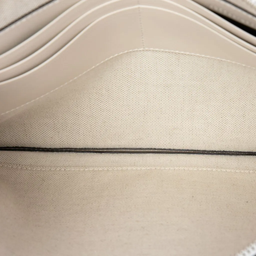 Gucci GG Embossed Perforated Calfskin Wristlet Clutch White Leather Very good - Model View