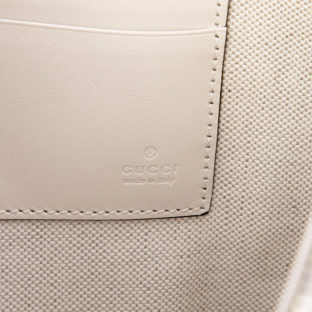 Gucci GG Embossed Perforated Calfskin Wristlet Clutch White Leather Very good - Box View