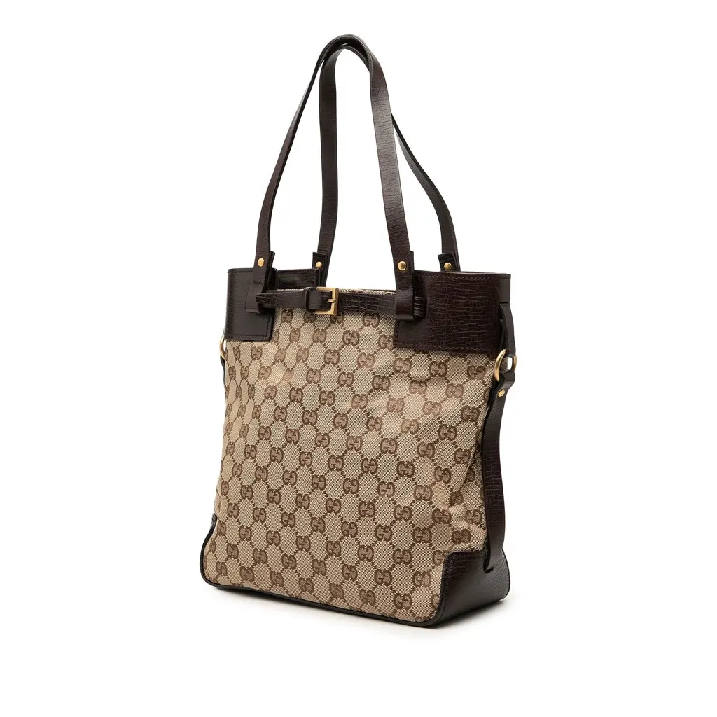Gucci GG Canvas Tote Beige Canvas Good - Back View