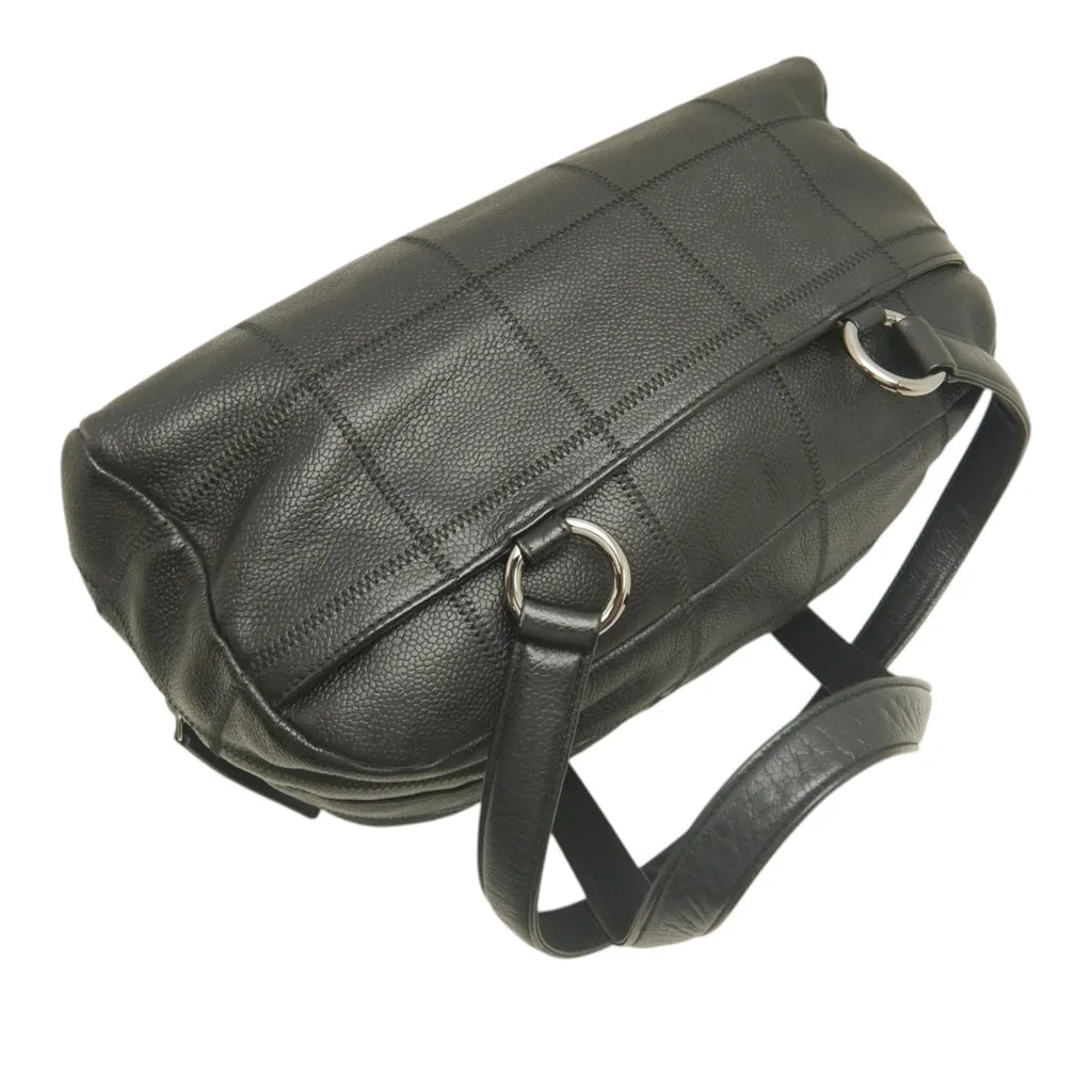 Chanel Chocolate Bar Caviar Shoulder Bag Black Leather Very good - Inside View