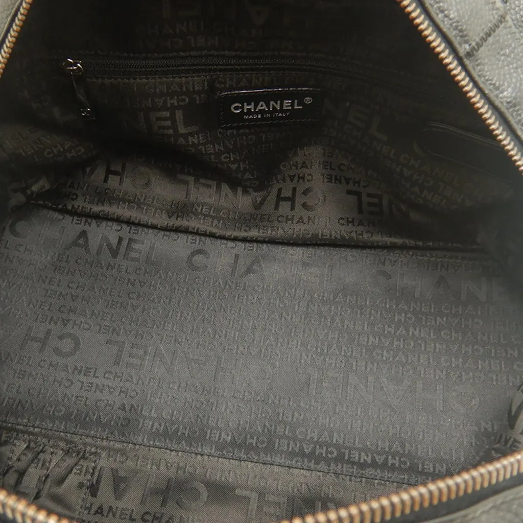 Chanel Chocolate Bar Caviar Shoulder Bag Black Leather Very good - Box View