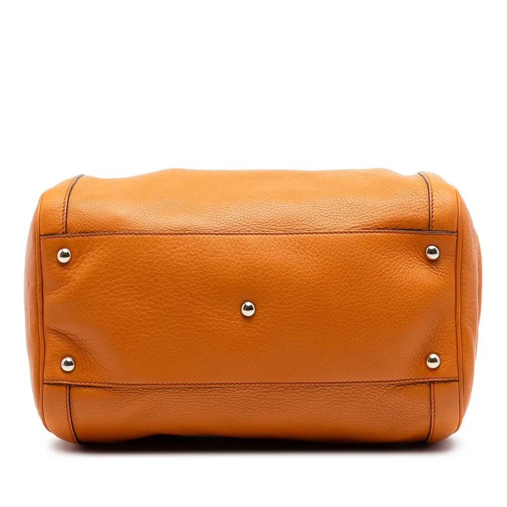 Gucci Medium Pebbled Calfskin Soho Boston Bag Orange Leather Very good - Inside View