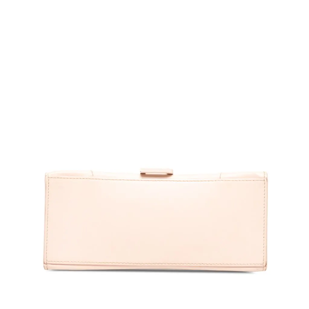 Balenciaga Small Leather Hourglass Top Handle Bag Beige Leather Good - Inside View