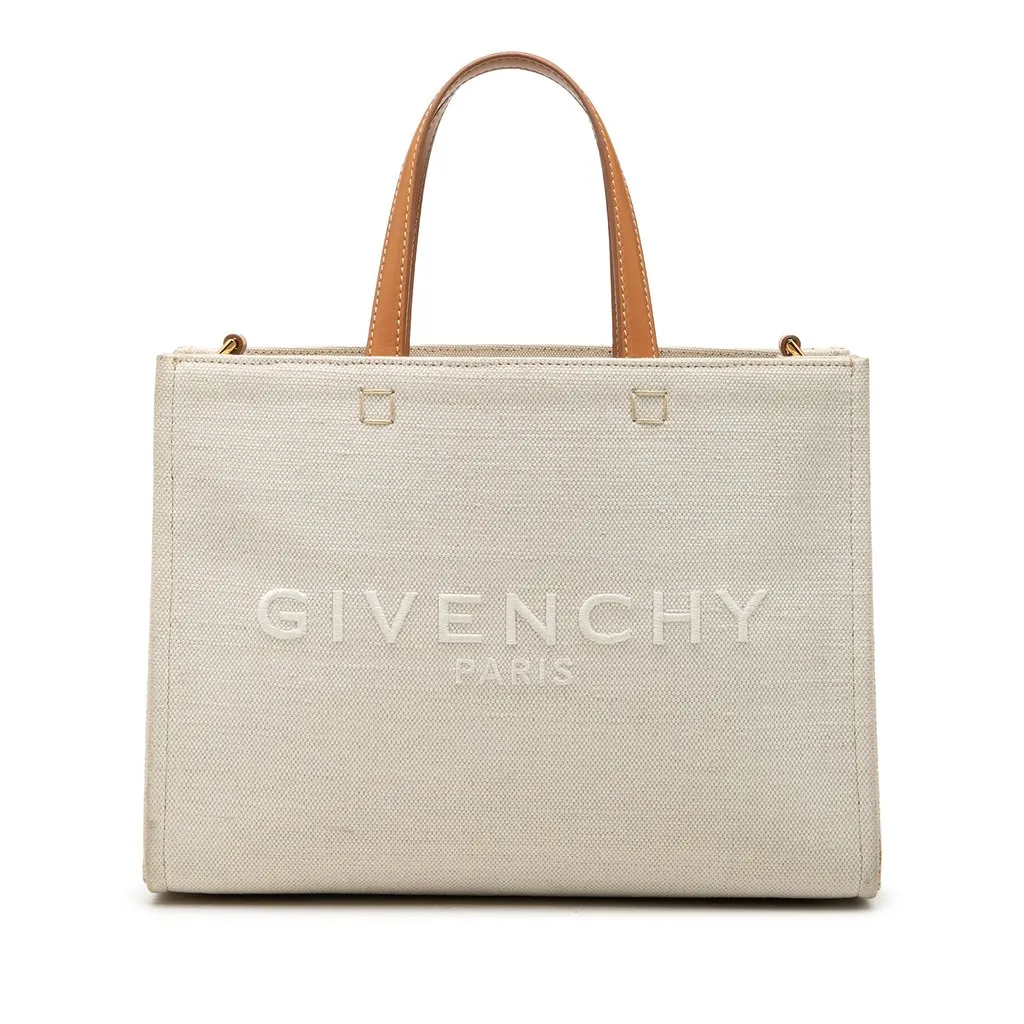 Givenchy Small Canvas G Tote Shopping Bag Beige Very good - Front View