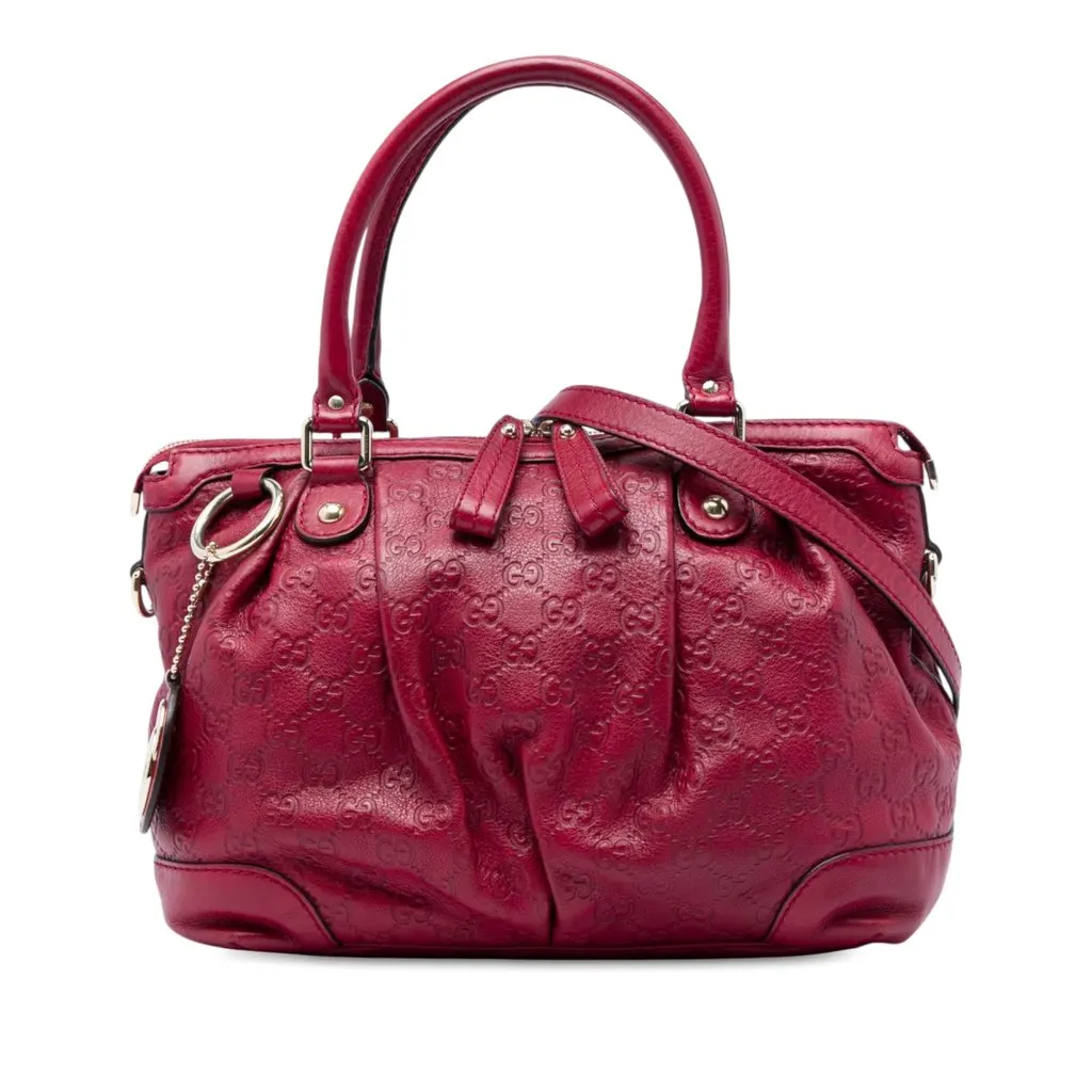 Gucci Guccissima Sukey Satchel Red Leather Very good - Front View