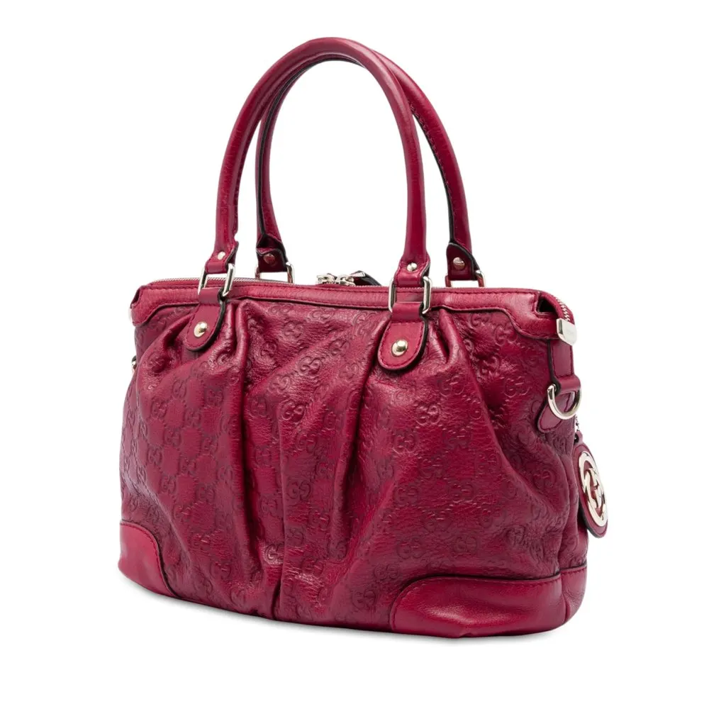 Gucci Guccissima Sukey Satchel Red Leather Very good - Back View