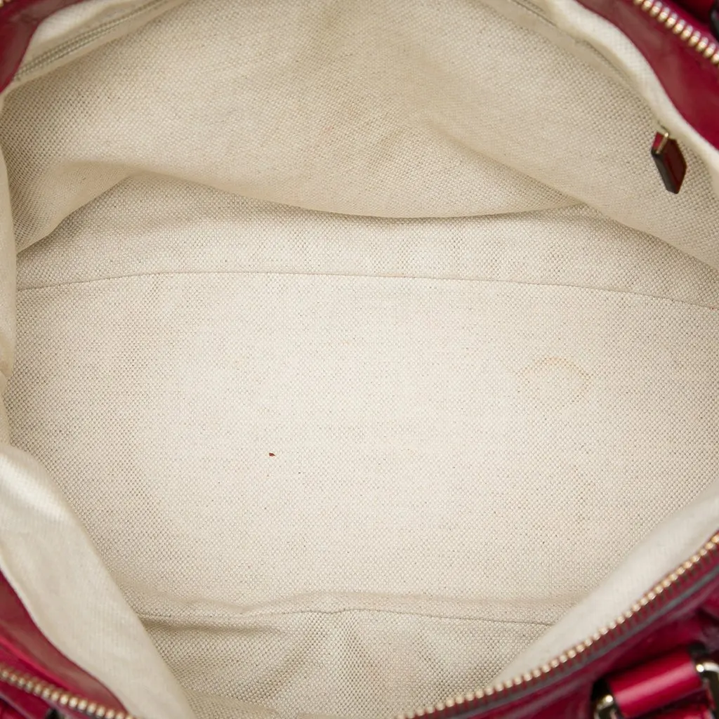 Gucci Guccissima Sukey Satchel Red Leather Very good - Model View