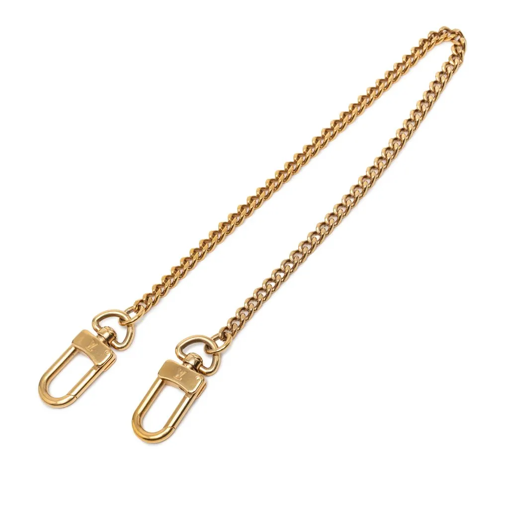 Louis Vuitton Gold Plated Chain Link Bag Strap Gold Metal Very good - Front View