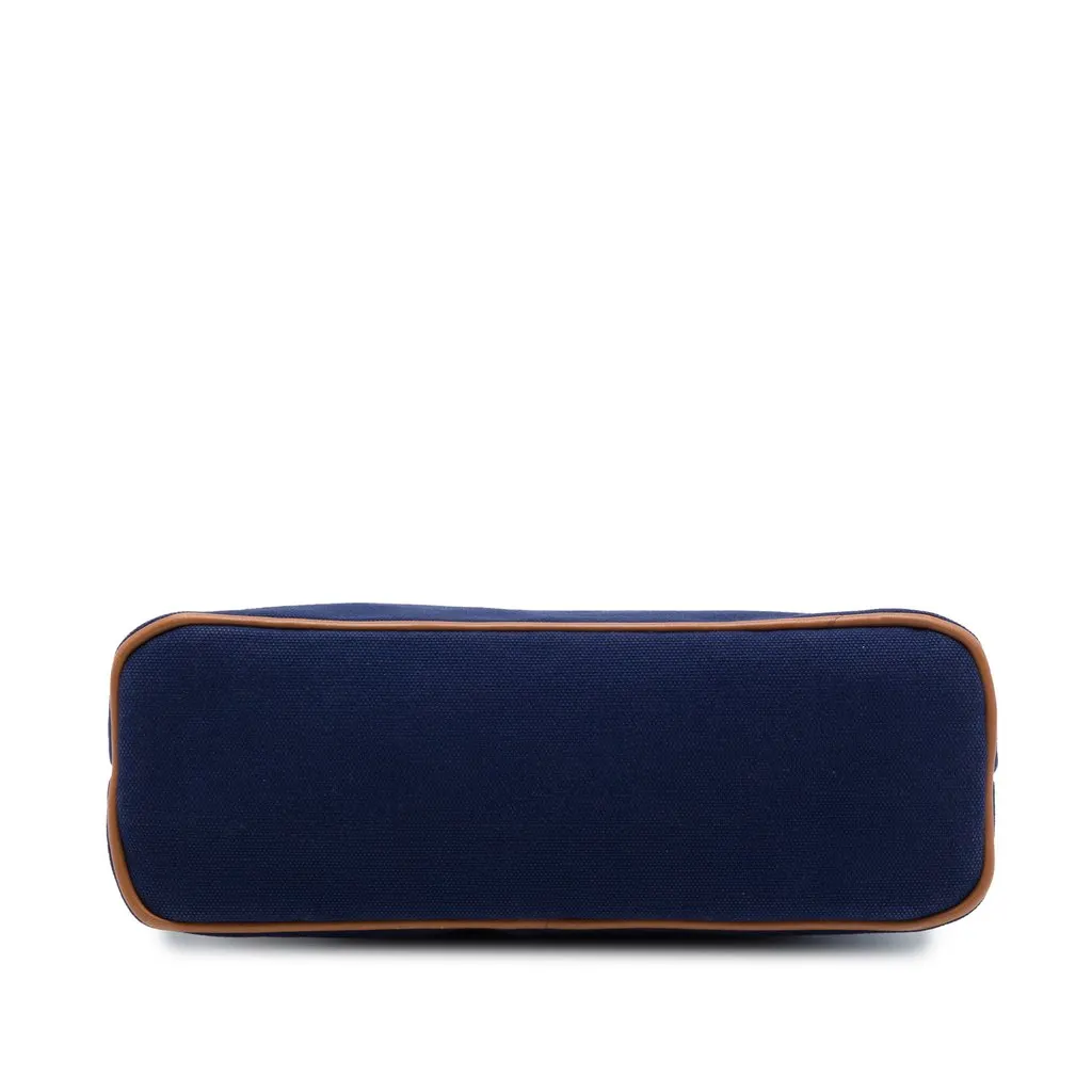 Hermès Bicolor Toile Bolide Trousse De Voyage Pouch PM Blue Cotton Very good - Inside View