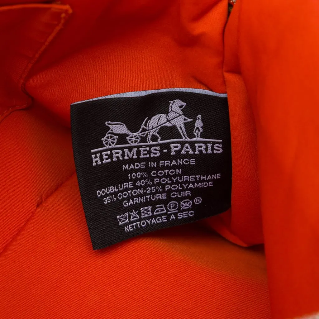 Hermès Bicolor Toile Bolide Trousse De Voyage Pouch PM Blue Cotton Very good - Box View