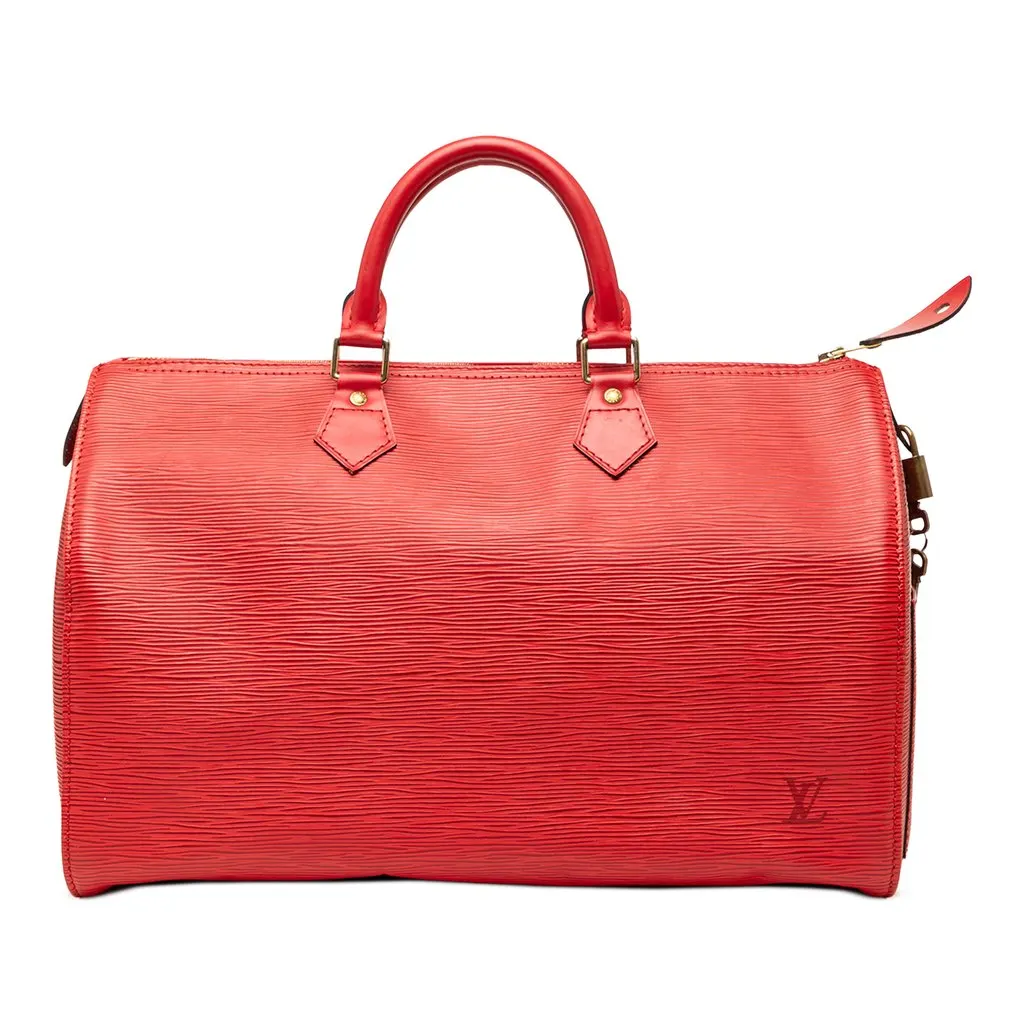 Louis Vuitton Epi Speedy 35 Red Leather Very good - Front View