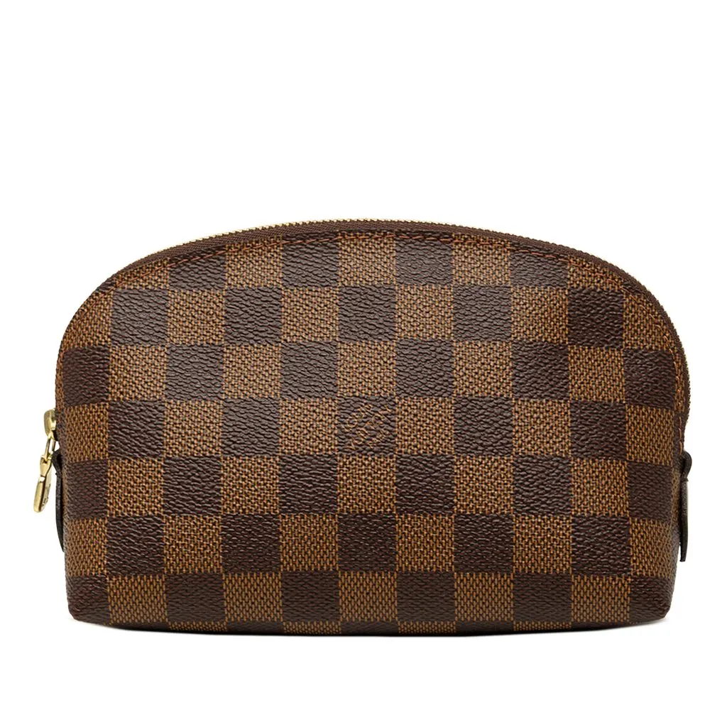 Louis Vuitton Damier Ebene Cosmetic Pouch PM Brown Very good - Front View