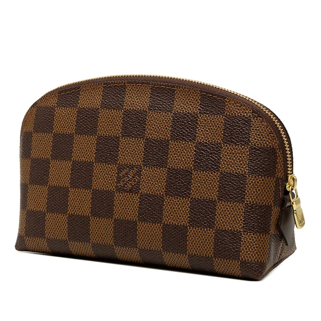 Louis Vuitton Damier Ebene Cosmetic Pouch PM Brown Very good - Back View