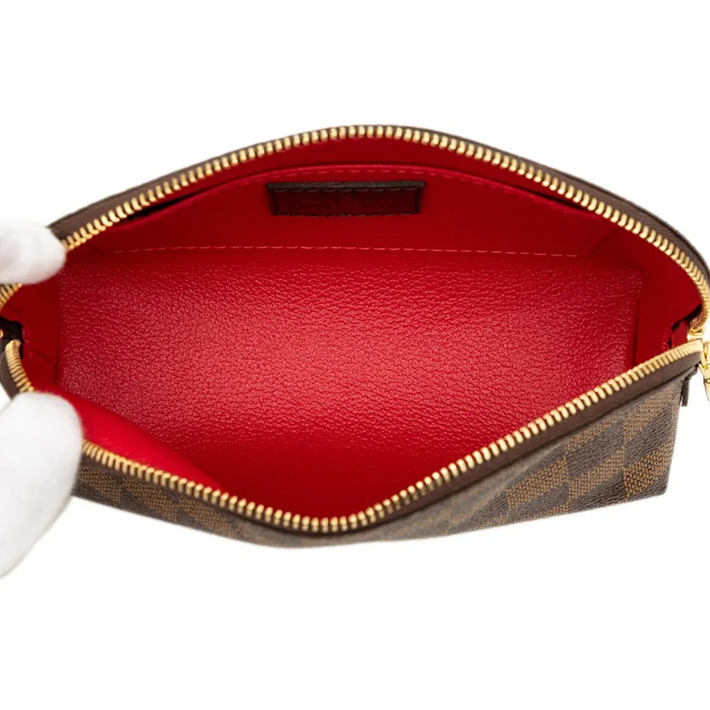 Louis Vuitton Damier Ebene Cosmetic Pouch PM Brown Very good - Model View