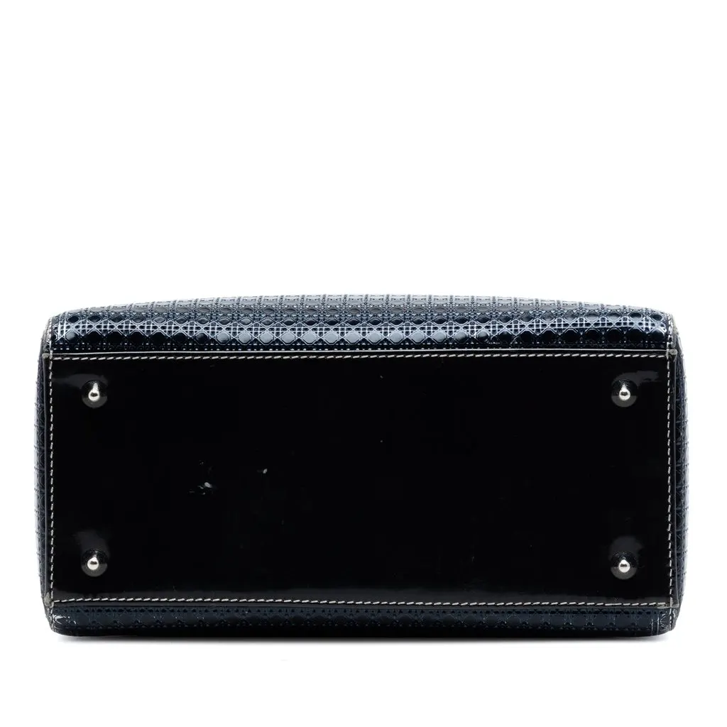 Dior Medium Ombre Metallic Patent Microcannage Lady Dior Silver Leather Very good - Inside View