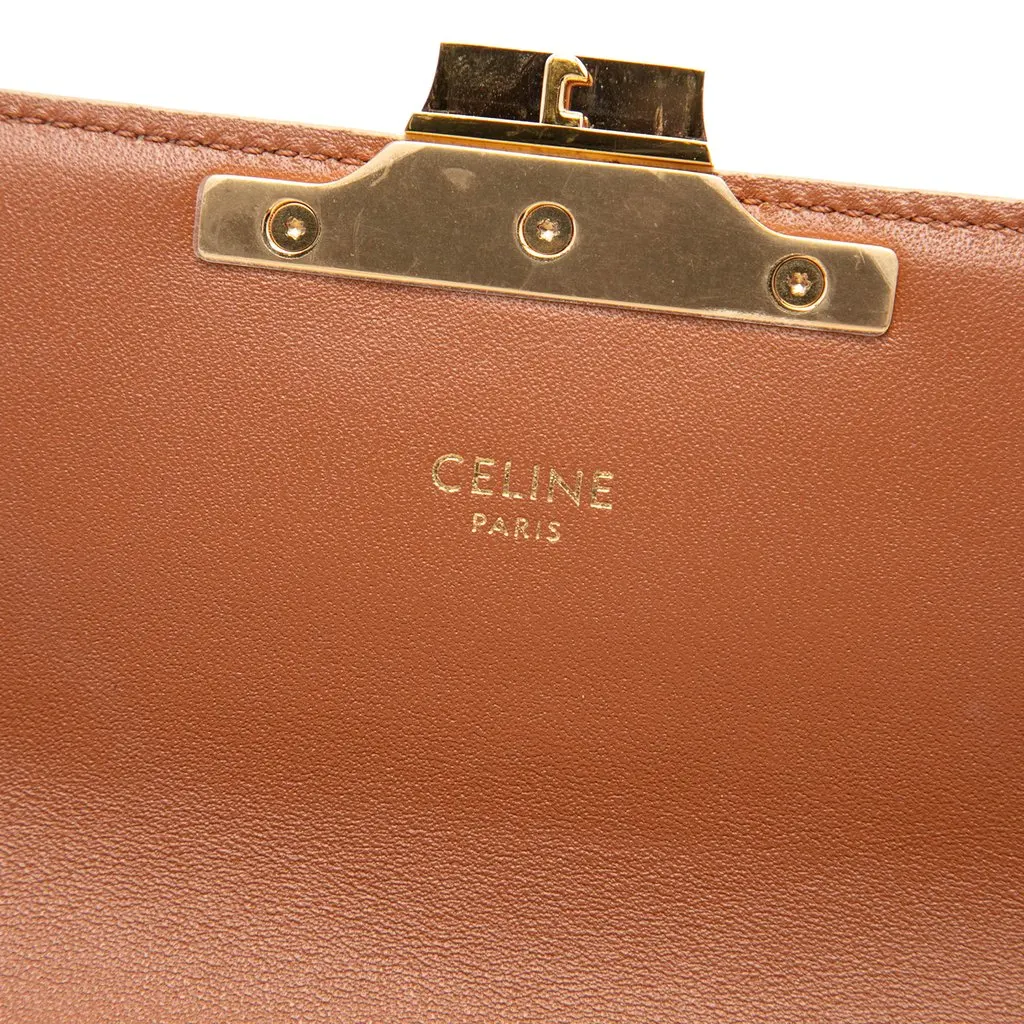 Celine Triomphe Coated Canvas Claude Shoulder Bag White Very good - Box View